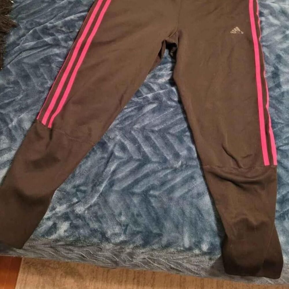 Adidas Women's Black and Pink Leggings